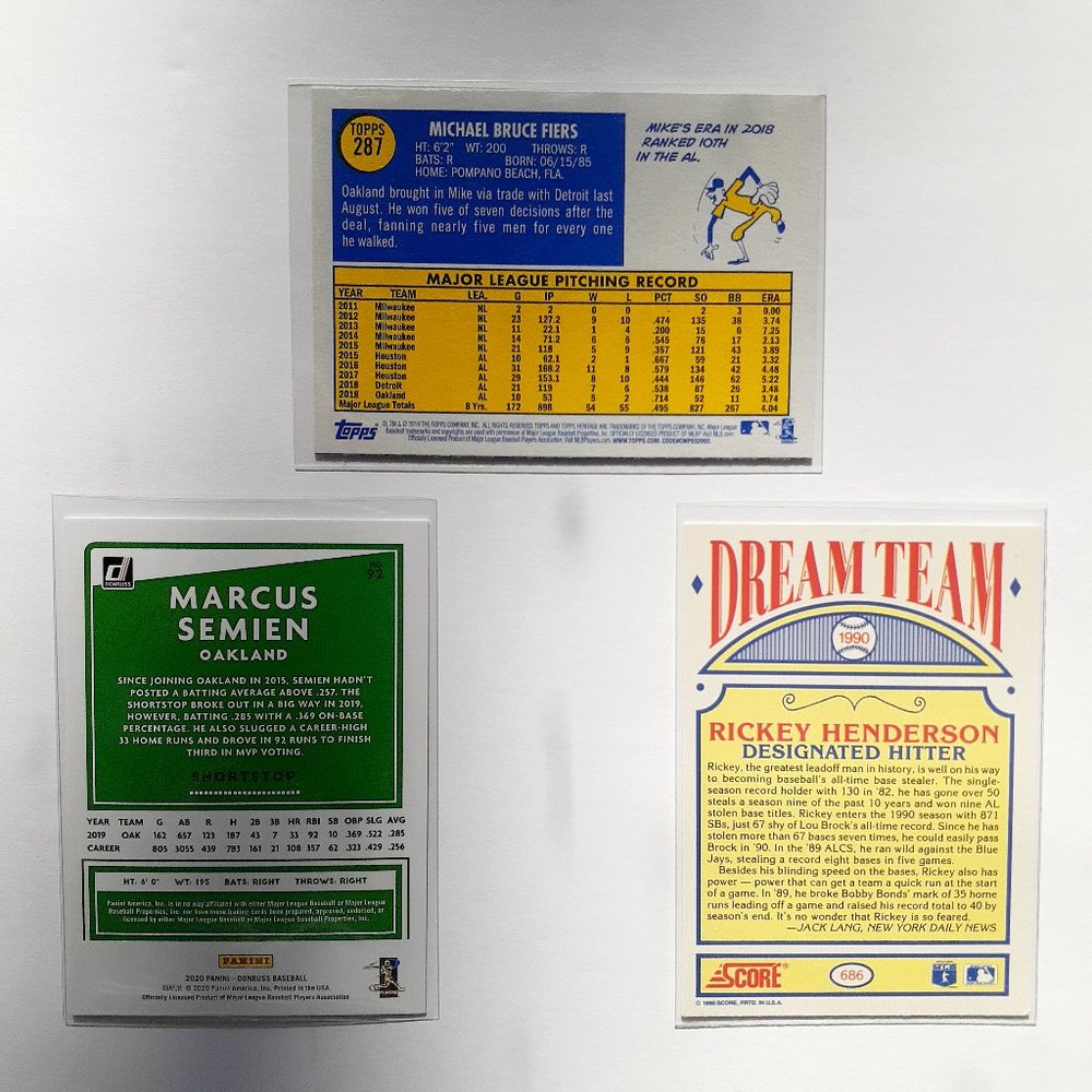 Oakland Athletics 9 Card Lot - BBL [20_2] - Picture 6 of 8